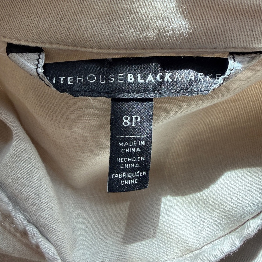 White House Black Market Taupe Zip-Front Utility Jacket - Picture 8 of 9